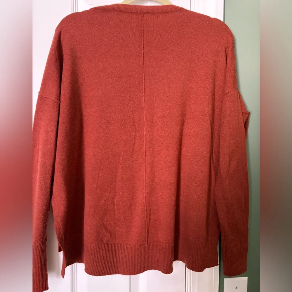 Kerisma Rust Red V-Neck Sweater - Picture 3 of 4